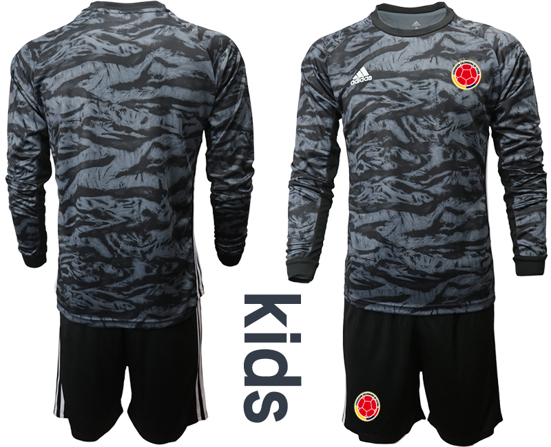 Youth 2020-2021 Season National team Colombia goalkeeper Long sleeve black Soccer Jersey1->colombia jersey->Soccer Country Jersey